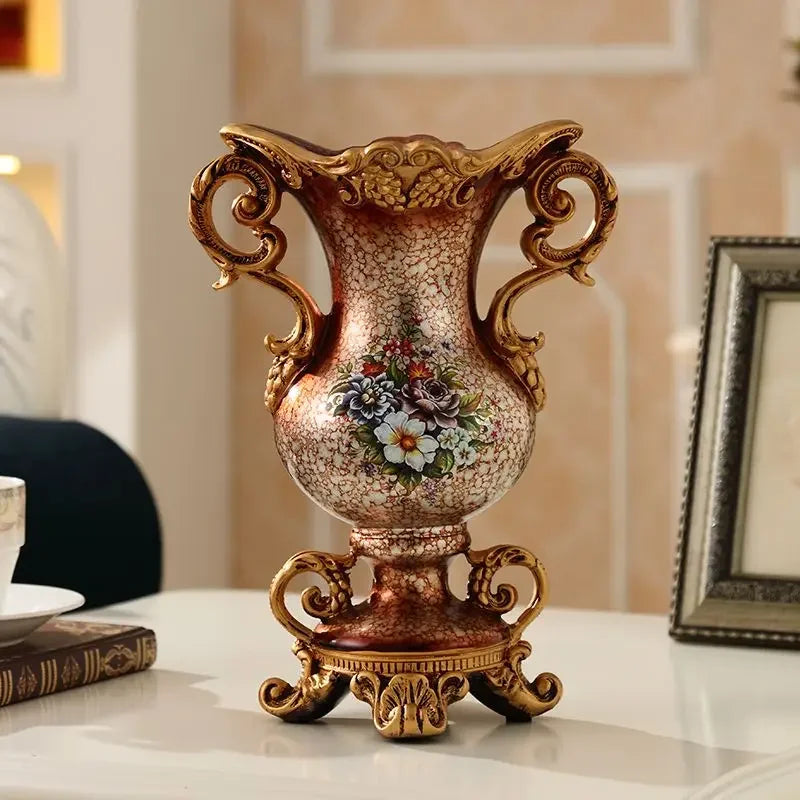 30CM European Resin Vase Stereoscopic Dried Fowers Arrangement Wobble Plate Living Room Entrance Ornaments Home Decorations